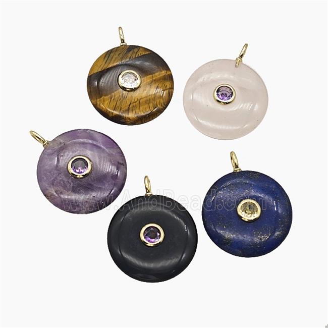 Gemstone Pendant Pave Zircon, gold plated