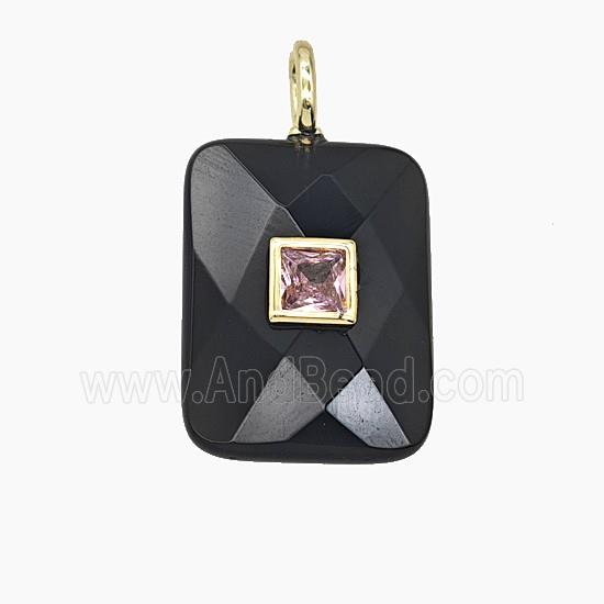 Gemstone Pendant Pave Zircon, gold plated
