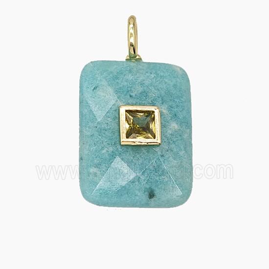 Gemstone Pendant Pave Zircon, gold plated