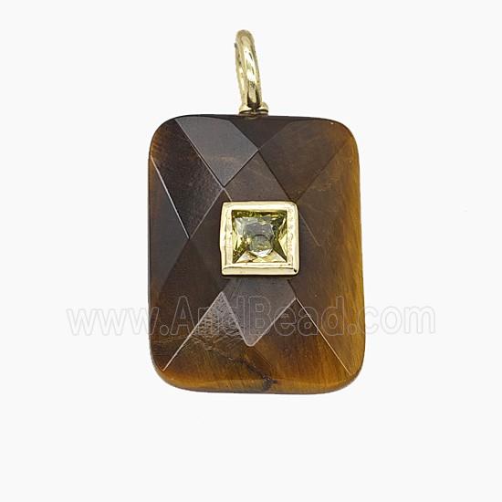Gemstone Pendant Pave Zircon, gold plated
