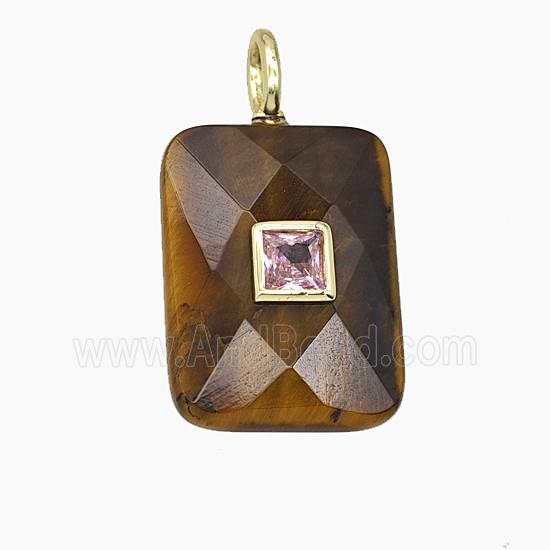 Gemstone Pendant Pave Zircon, gold plated