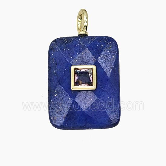 Gemstone Pendant Pave Zircon, gold plated