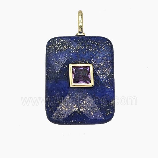 Gemstone Pendant Pave Zircon, gold plated
