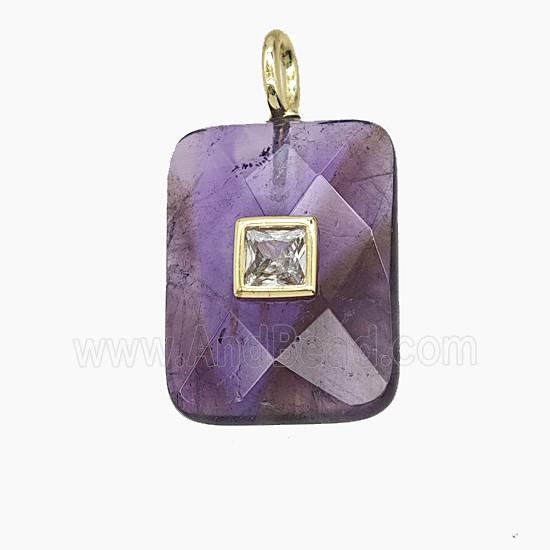 Gemstone Pendant Pave Zircon, gold plated