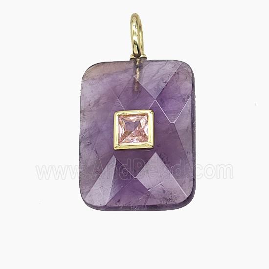Gemstone Pendant Pave Zircon, gold plated