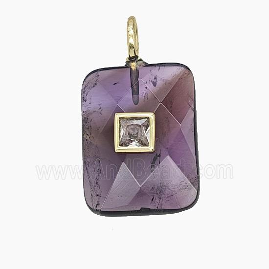 Gemstone Pendant Pave Zircon, gold plated