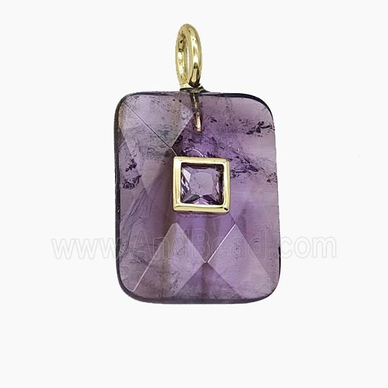 Gemstone Pendant Pave Zircon, gold plated