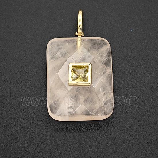 Gemstone Pendant Pave Zircon, gold plated