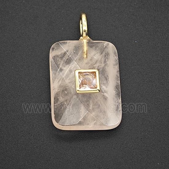 Gemstone Pendant Pave Zircon, gold plated