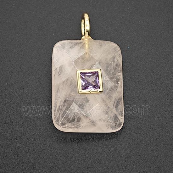 Gemstone Pendant Pave Zircon, gold plated