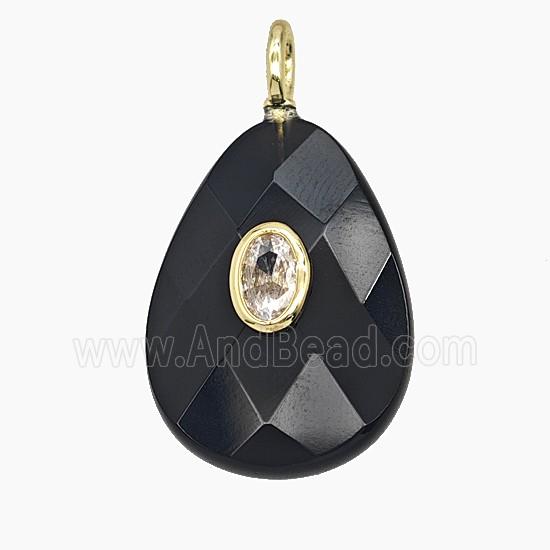Gemstone Pendant Pave Zircon, gold plated