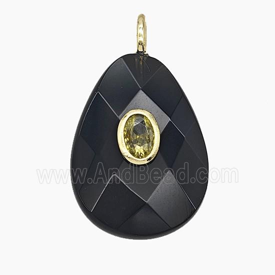 Gemstone Pendant Pave Zircon, gold plated