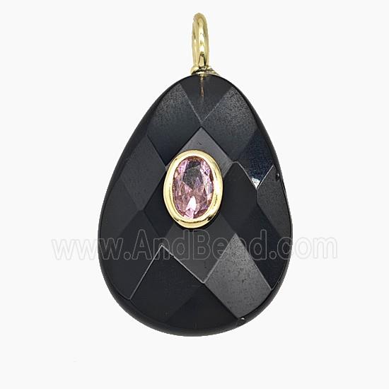 Gemstone Pendant Pave Zircon, gold plated