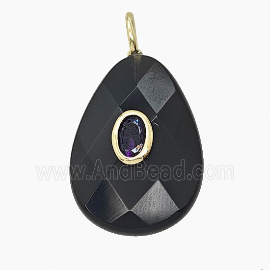 Gemstone Pendant Pave Zircon, gold plated