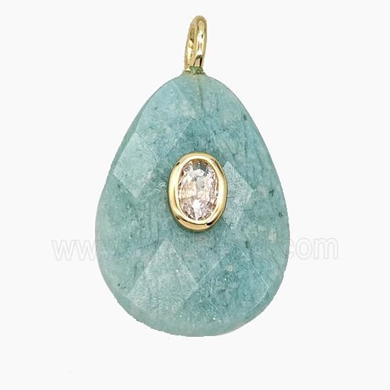 Gemstone Pendant Pave Zircon, gold plated