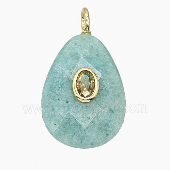 Gemstone Pendant Pave Zircon, gold plated