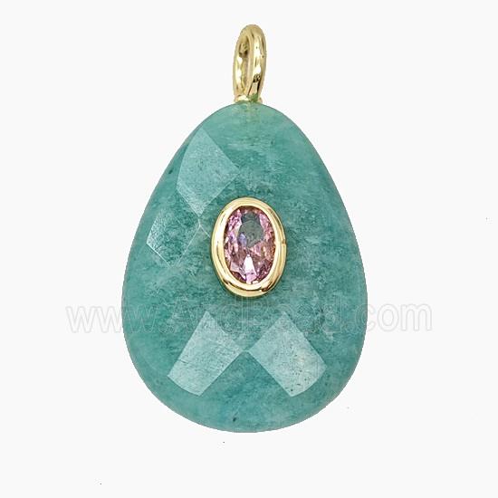 Gemstone Pendant Pave Zircon, gold plated