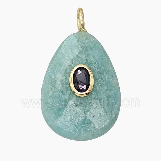 Gemstone Pendant Pave Zircon, gold plated