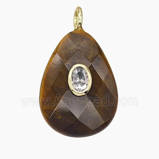 Gemstone Pendant Pave Zircon, gold plated