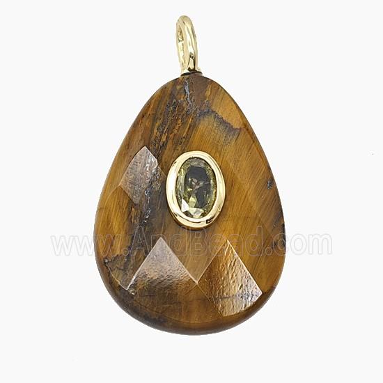 Gemstone Pendant Pave Zircon, gold plated