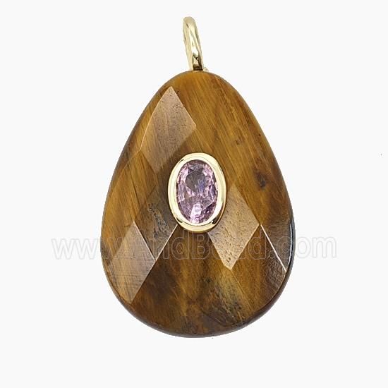 Gemstone Pendant Pave Zircon, gold plated