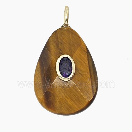 Gemstone Pendant Pave Zircon, gold plated