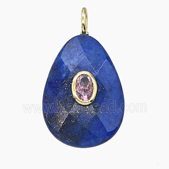 Gemstone Pendant Pave Zircon, gold plated