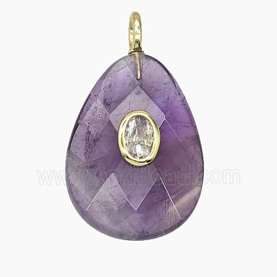 Gemstone Pendant Pave Zircon, gold plated