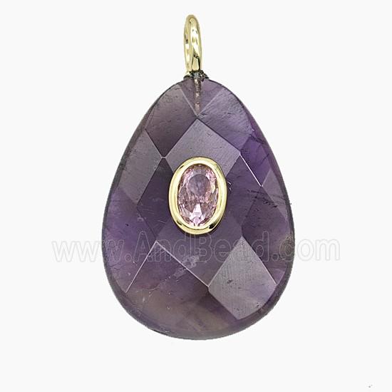Gemstone Pendant Pave Zircon, gold plated