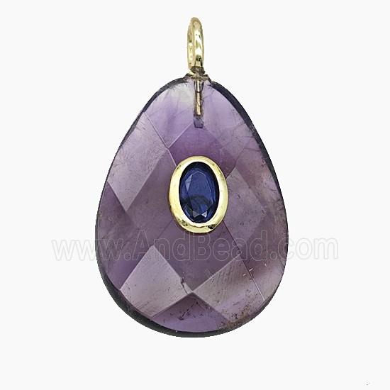 Gemstone Pendant Pave Zircon, gold plated