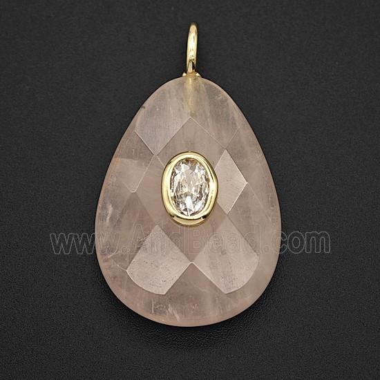 Gemstone Pendant Pave Zircon, gold plated