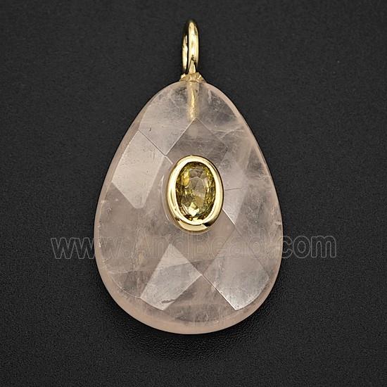 Gemstone Pendant Pave Zircon, gold plated