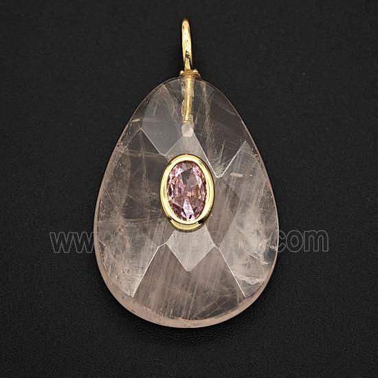 Gemstone Pendant Pave Zircon, gold plated