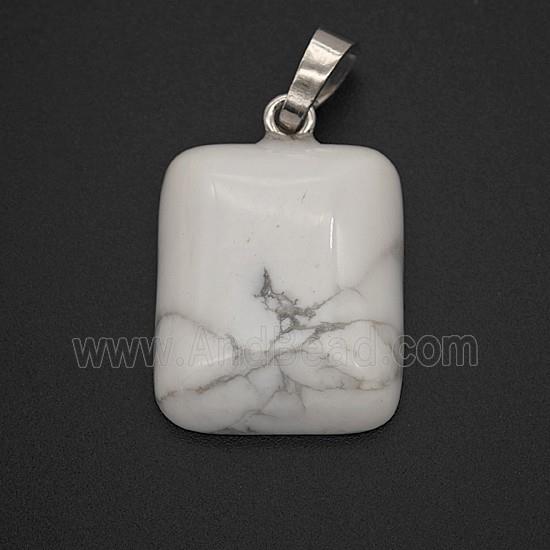 Gemstone Pendant, Platinum Plated