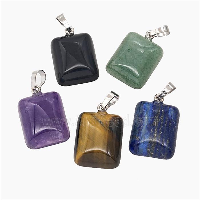 Gemstone Pendant, Platinum Plated