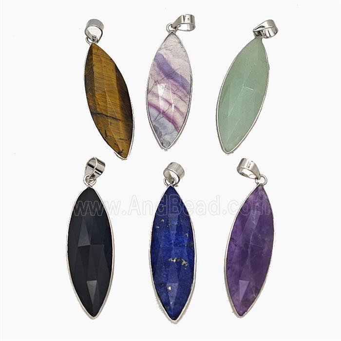 Gemstone Pendant, Platinum Plated