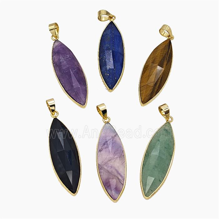 Gemstone Pendant, Platinum Plated