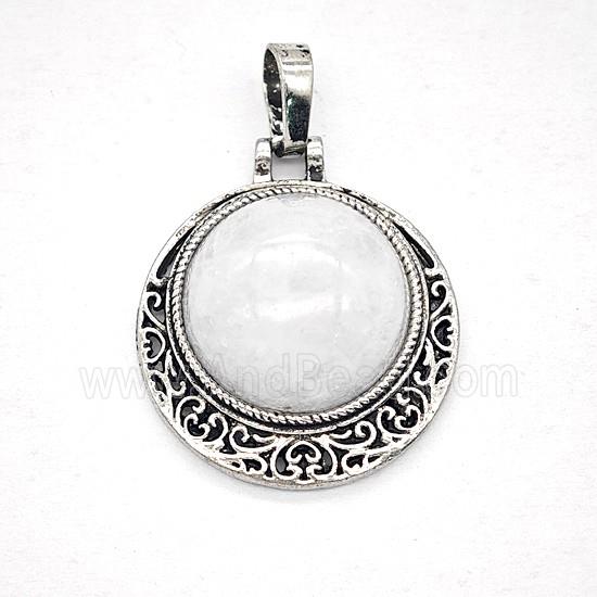 Gemstone Pendant, Platinum Plated