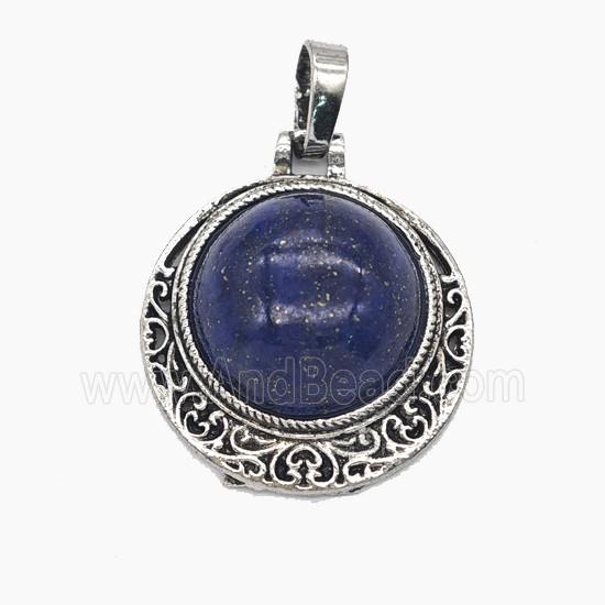 Gemstone Pendant, Antique Silver Plated