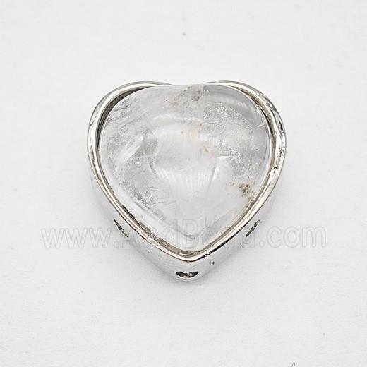 Gemstone Pendant, Antique Silver Plated