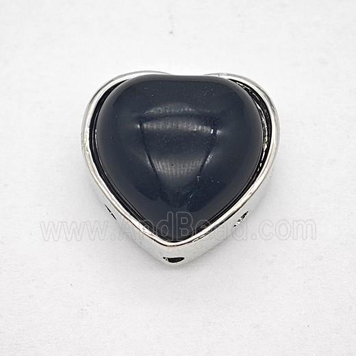 Gemstone Pendant, Antique Silver Plated