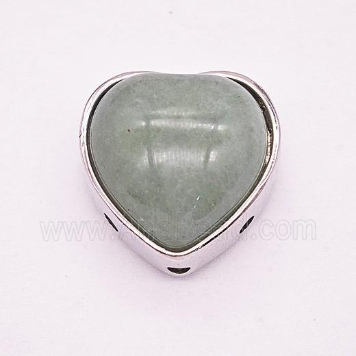 Gemstone Pendant, Antique Silver Plated