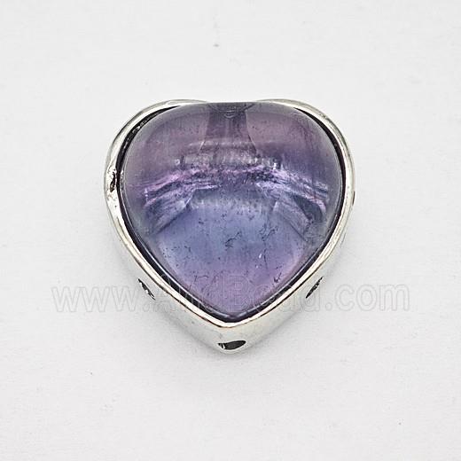 Gemstone Pendant, Antique Silver Plated