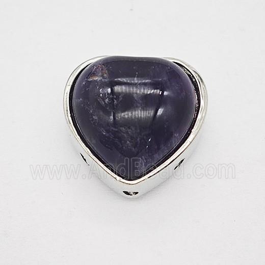 Gemstone Pendant, Antique Silver Plated