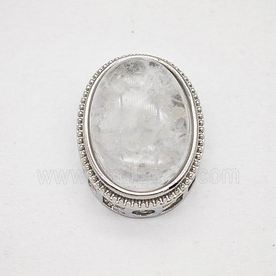 Gemstone Pendant, Antique Silver Plated