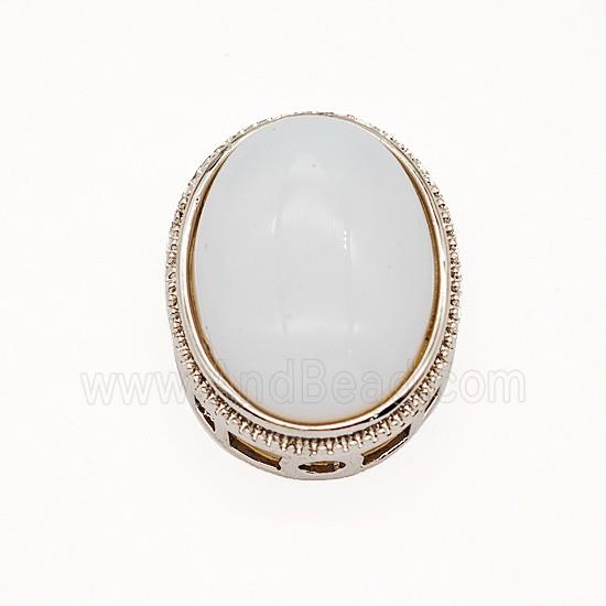 Gemstone Pendant, Antique Silver Plated