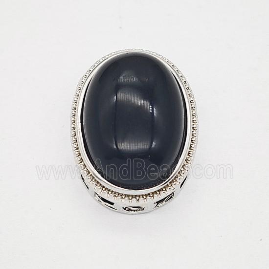Gemstone Pendant, Antique Silver Plated