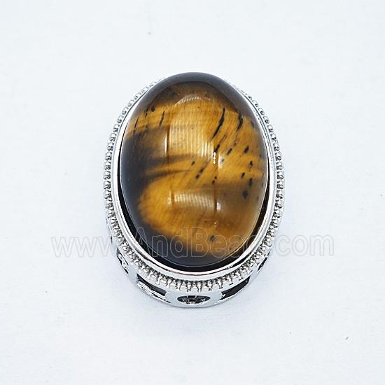 Gemstone Pendant, Antique Silver Plated