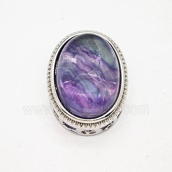 Gemstone Pendant, Antique Silver Plated
