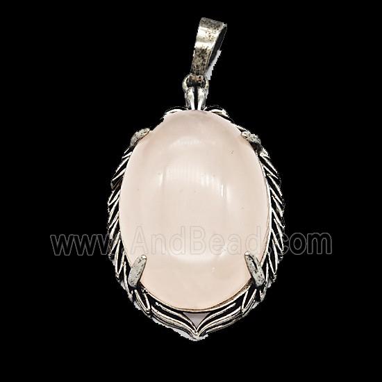 Gemstone Pendant, Antique Silver Plated